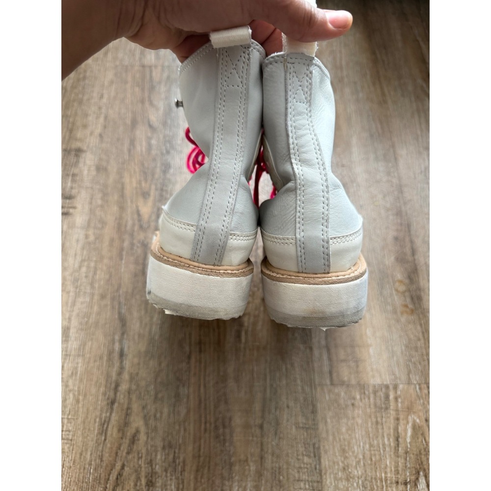 Converse‎ Chuck Taylor All Star Crafted Boot Ghost White Leather Pink Laces w 7 - Picture 4 of 9